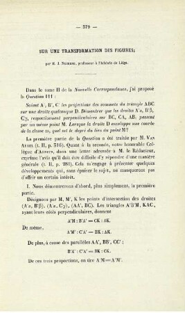 Sur une transformation des figures.
