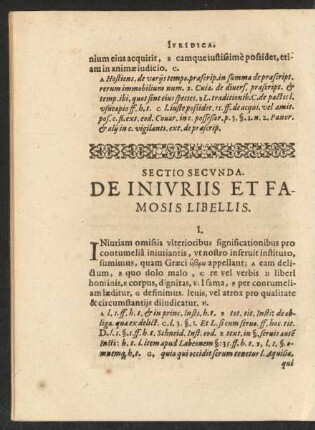 Sectio Secunda. De Iniuriis Et Famosis Libellis.