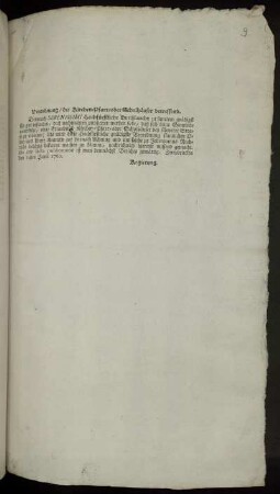 Verordnung, die Kirchen- Pfarr- oder Schulhäuser betreffend : Zweybrücken den 14ten Junii 1760.