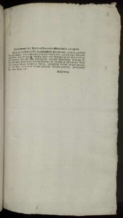 Verordnung, die Kirchen- Pfarr- oder Schulhäuser betreffend : Zweybrücken den 14ten Junii 1760.