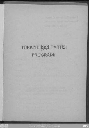 Türkiye İşçi Partisi proğramı