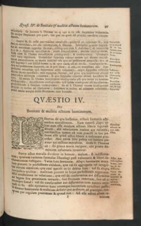 Quaestio IV. De Bonitate & malitia actuum humanorum.