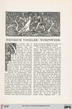 Sonderheft: Heinrich Vogeler - Worpswede