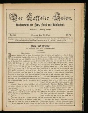Jahrgang 1., Nr. 30. (28. Mai 1871)