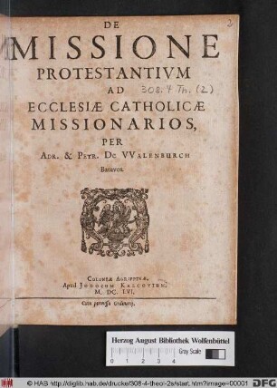De Missione Protestantium : Ad Ecclesiae Catholicae Missionarios
