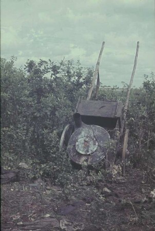 Zweiter Weltkrieg. Rußland, Oblast Belgorod. Nach den Kampfhandlungen. Zurückgelassene Gulaschkanone
