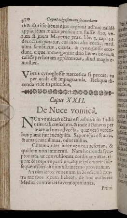 Caput XXII. De Nuce vomicâ.