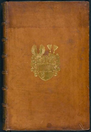 Prägestempel der Bünauschen Bibliothek : Prägestempel der Bünauschen Bibliothek. Einband Vorderseite aus: Historia Episcopatus Wormatiensis 1. 1734 . Dresden: SLUB 1.B.7515-1