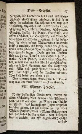 VIII. Mutter-Tropfen.