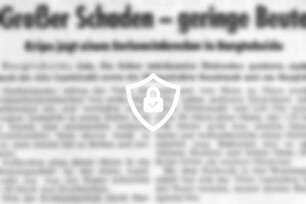 Großer Schaden - geringe Beute