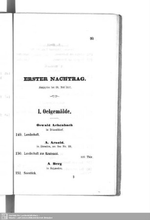 Erster Nachtrag : Ausgegeben den 24. Juli 1857