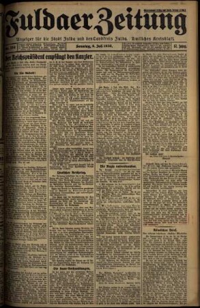 Erste Ausgabe vom Sonntag, den 06. Juli 1930.