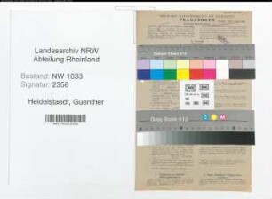 Entnazifizierung Guenther Heidelstaedt , geb. 31.10.1919 (Polizeianwaerter)