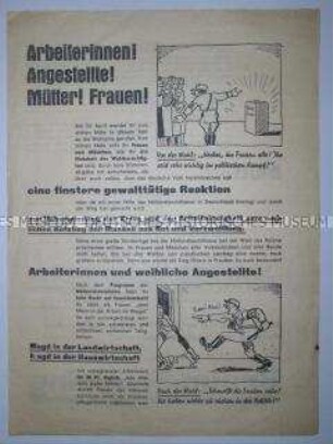 Illustriertes Propagandaflugblatt der SPD zu den preußischen Landtagswahlen am 24.04.1932