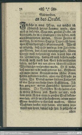 Schweden an das Orakel