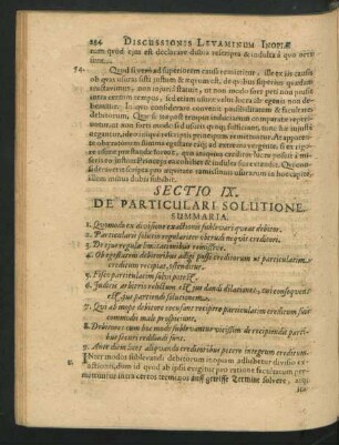 Sectio IX. De Particulari Solutione.