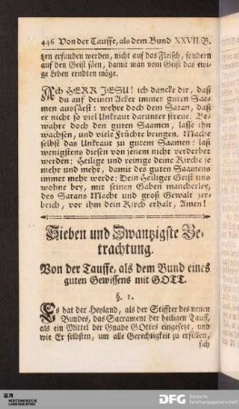 Sieben und Zwanzigste Betrachtung.