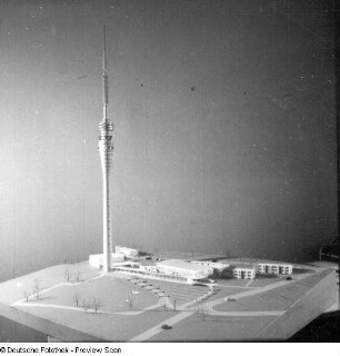 Dresden. Modell zum Entwurf des Fernsehturms in Wachwitz