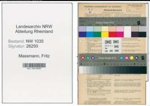 Entnazifizierung Fritz Massmann , geb. 17.08.1916 (Kontorist)