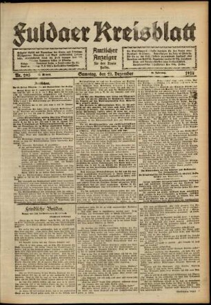Zweite Ausgabe vom Samstag, den 21. Dezember 1918.