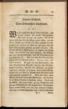 Zweyter Abschnitt. Vom Erbaulichen überhaupt.