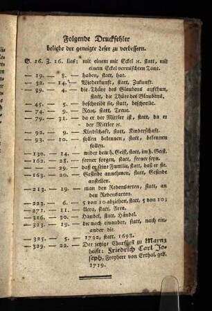 Folgende Druckfehler beliebe der geneigte Leser zu verbessern.
