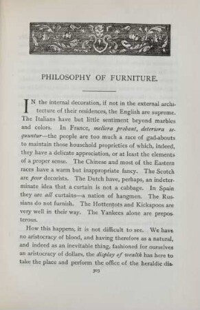 Philosophy of furniture