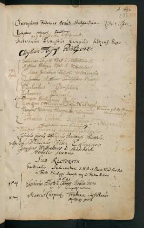 Sommerhalbjahr 1691. Rektorat Gabriel Schweder