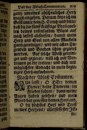 Nach der Ablaß Comunion. - Gebetter zu Christo.