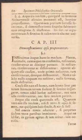 Cap. III Demonstrationes ipsae proponuntur