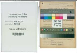 Entnazifizierung Wilhelmine Meus , geb. 28.12.1886 ()