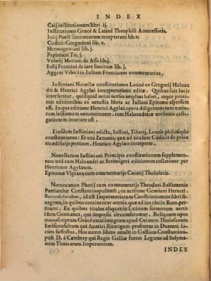 Index librorum omnium iuris tam pontificii quam Caesarei nomina complectens