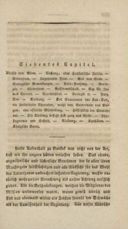 Siebentes Capitel. Abreise von Siam ...