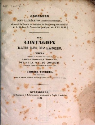 De la contagion dans les maladies : these ...