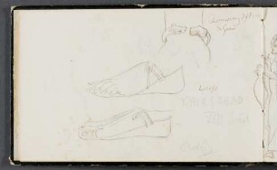 Detailstudien der Sandalen und des Armreifs vom Hochrelief des Gilgamesch