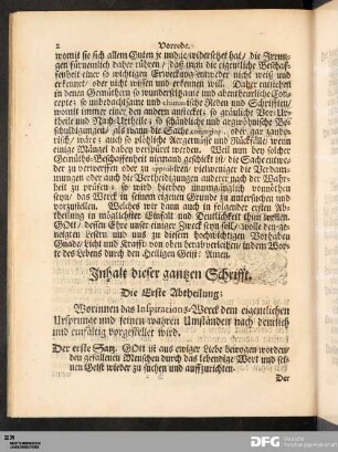 Inhalt dieser Schrifft.