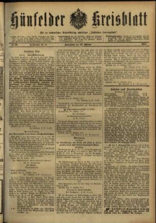Ausgabe vom Samstag, den 20. Oktober 1917.