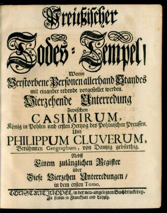 Preüßischer Todes-Tempel. Vierzehende Unterredung