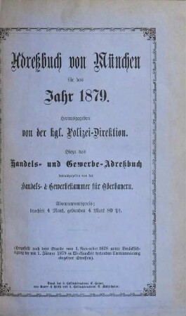 Adreßbuch für München. 1879, 2/3