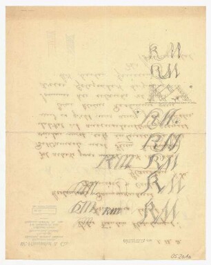 Kalligrafiestudien : Monogrammstudien zu den Initialen K M