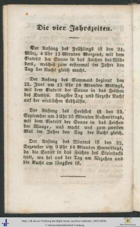Die vier Jahrszeiten.