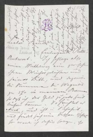 Brief an Hans von Bülow : 14.04.1874
