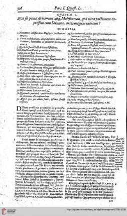 Pars Prima, Quaestio 50 Quae sit poena Ariolorum atque maleficorum,...