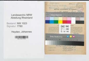 Entnazifizierung Johannes Heyden , geb. 27.06.1910 (Angest.)