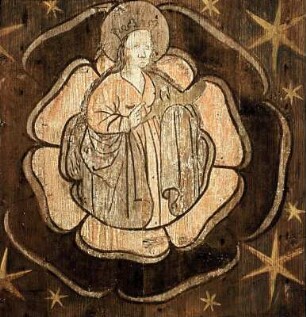 Kassettendecke mit Heiligendarstellungen