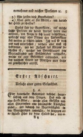 Erster Abschnitt. Ursache einer guten Gesundheit.