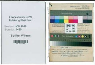 Entnazifizierung Wilhelm Schiffer , geb. 13.08.1897 (Gasmesser)