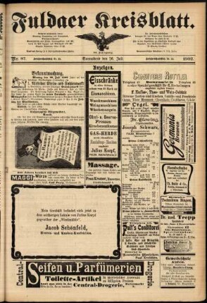 Zweite Ausgabe vom Samstag, den 26. Juli 1902.