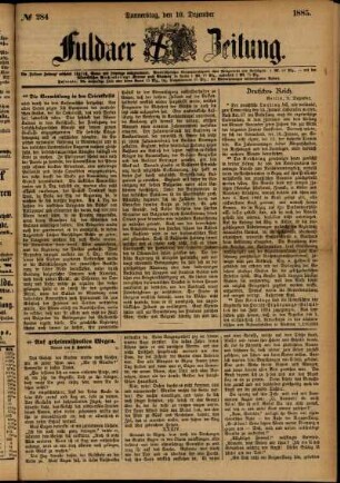 Ausgabe vom Donnerstag, den 10. Dezember 1885.
