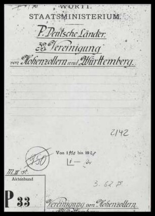Pläne zum Zusammenschluß Südwestdeutschlands, vor allem von Baden und Württemberg